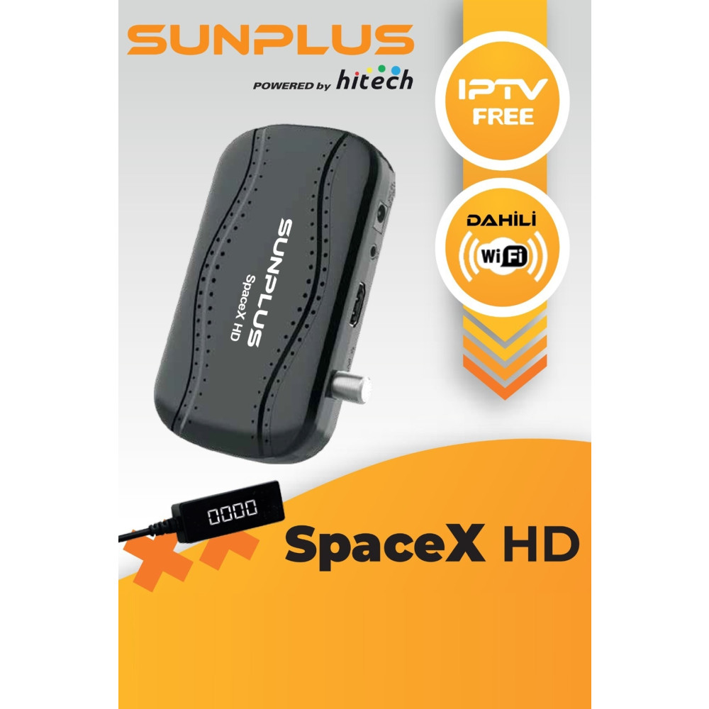 sunplus Spacex HD Çanaklı-Çanaksız Dahili Wi-Fi Full HD Uydu Alıcı Sinemalı Siyah Uydu Alıcıları Fiyatı