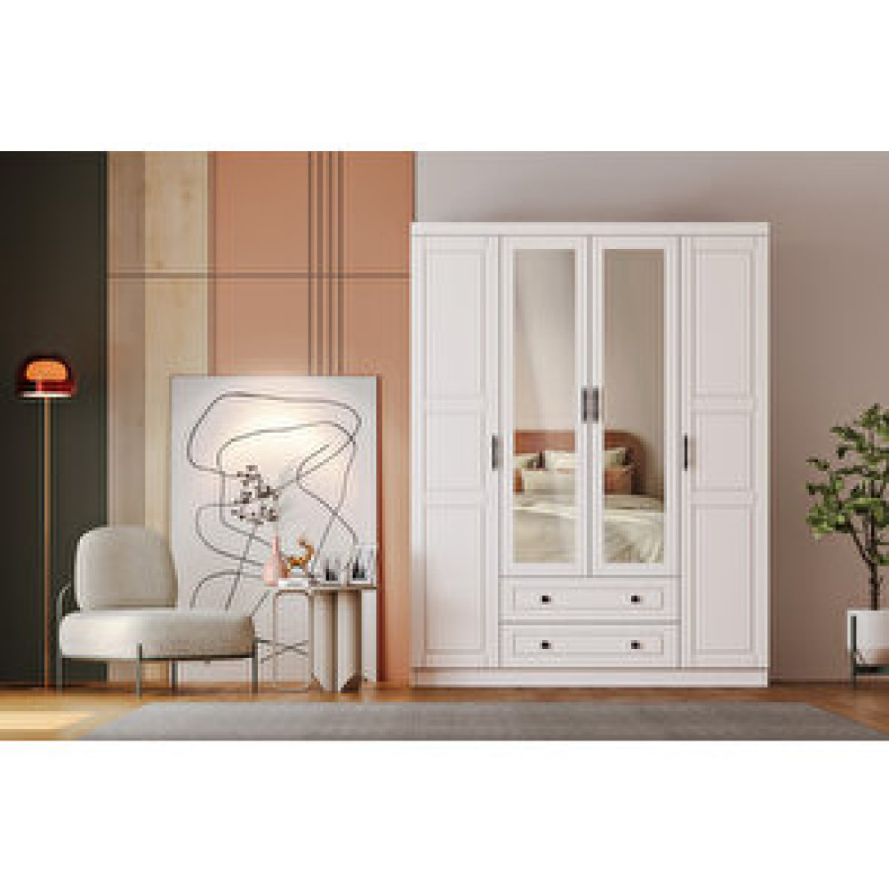 Sunroyal Bahar 4 Kapak 2 Çekmece Gardırop Gardrop & Dolap Fiyatı