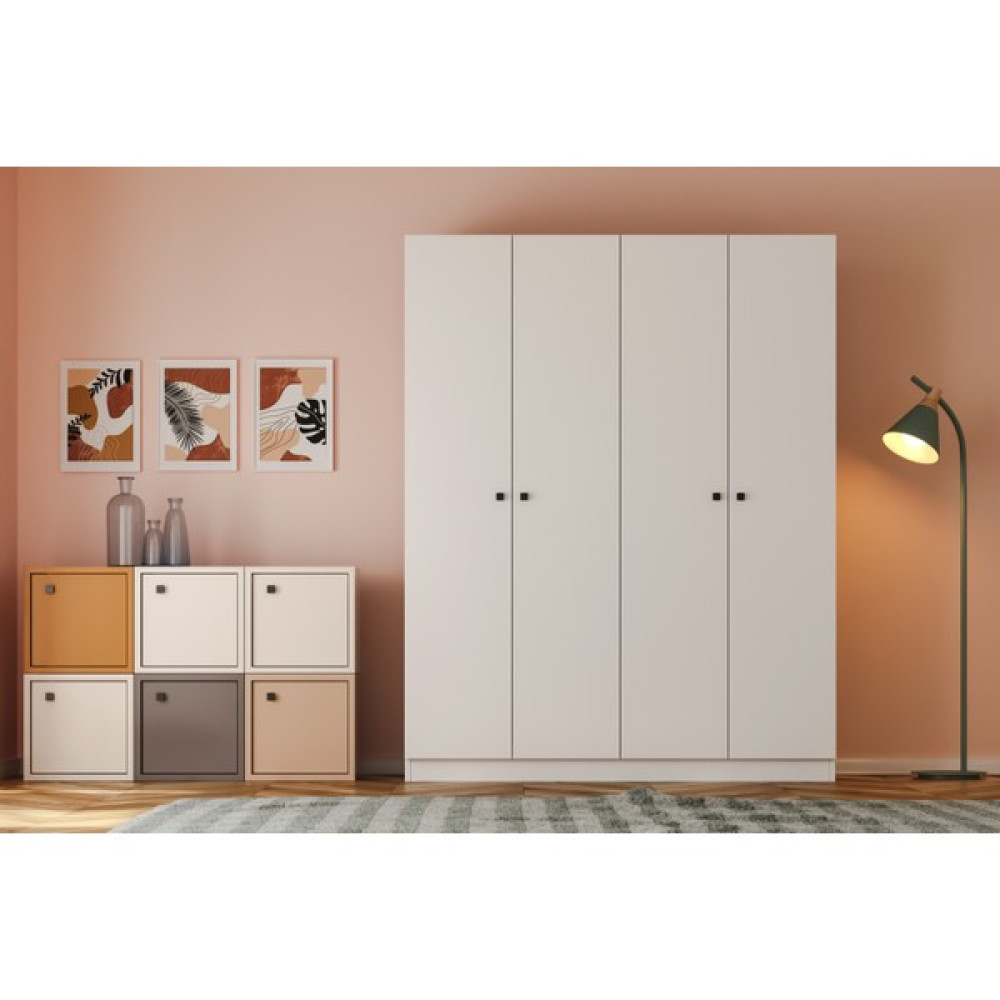 Sunroyal Concept Ahu 4 Kapak Gardırop - Beyaz Gardrop & Dolap Fiyatı