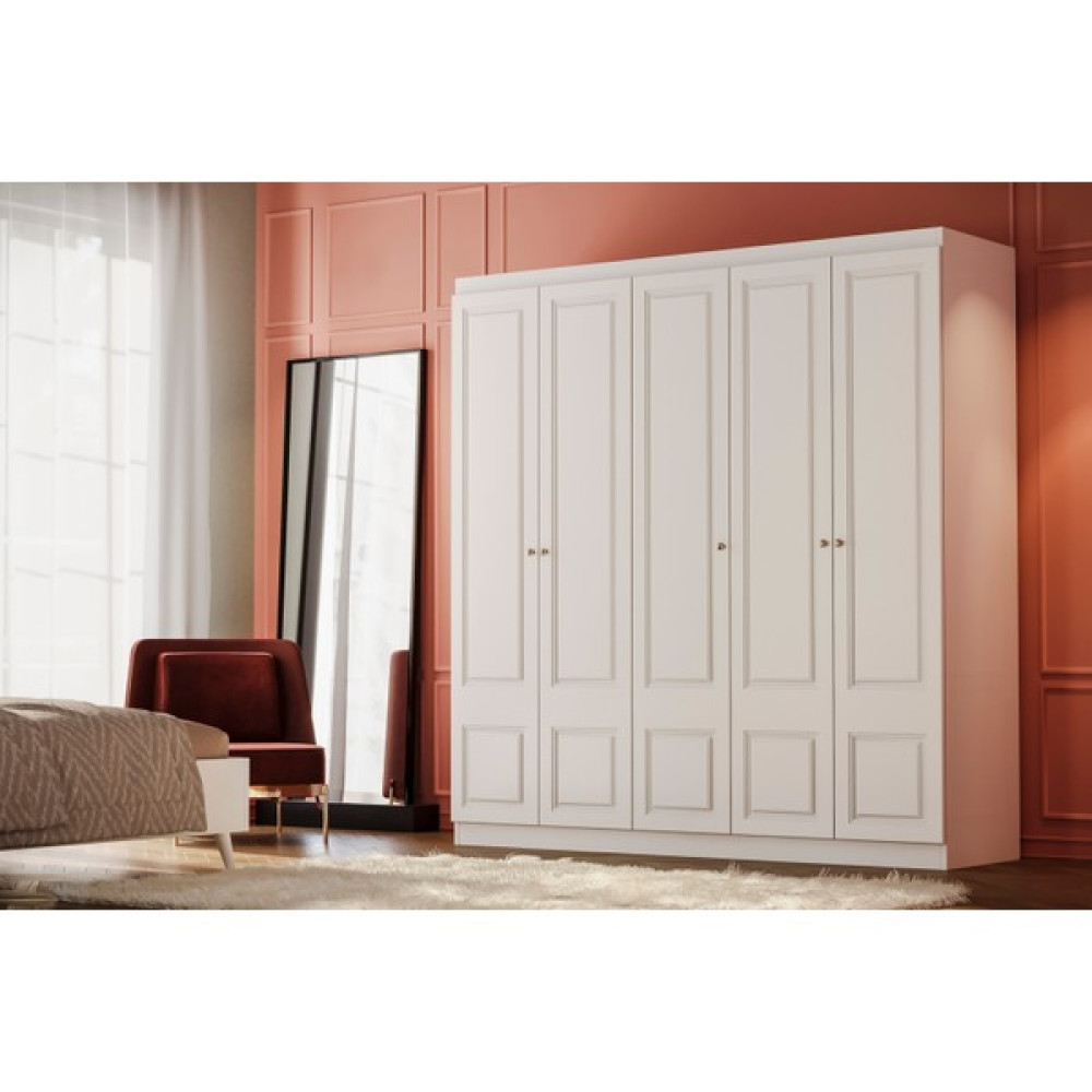 Sunroyal Concept Inci 210CM 5 Kapak Gardırop - Beyaz Gardrop & Dolap Fiyatı