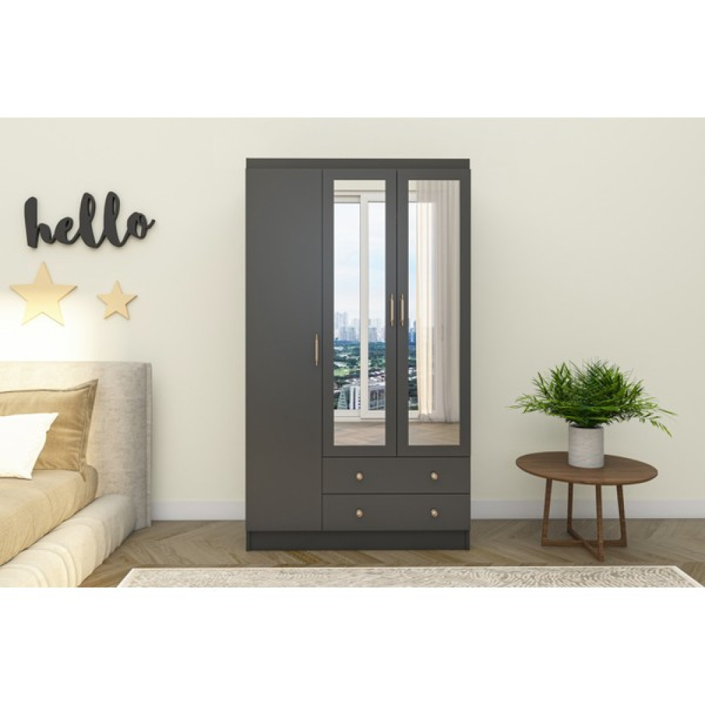 Sunroyal Concept Lavinia Antrasit 3 Kapak 2 Çekmece Gardırop Gardrop & Dolap Fiyatı
