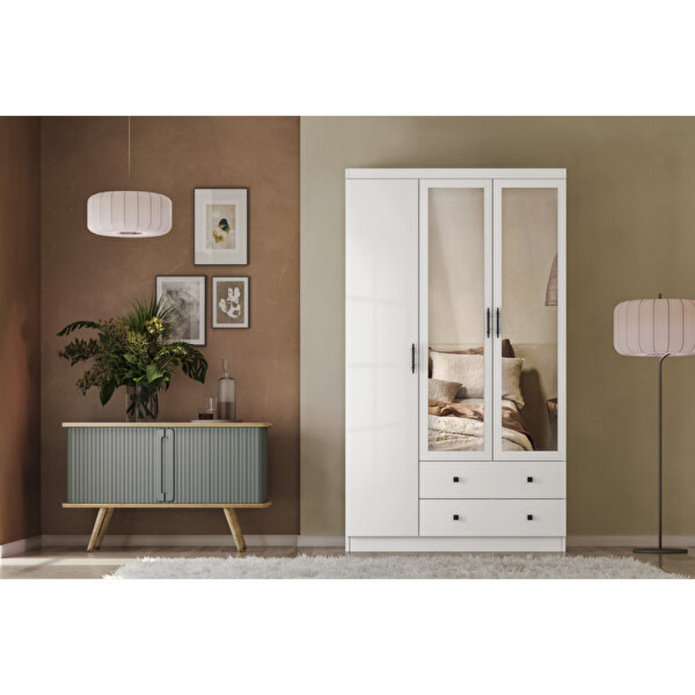 Sunroyal Concept Lavinia Beyaz 3 Kapak 2 Çekmece Gardırop Gardrop & Dolap Fiyatı