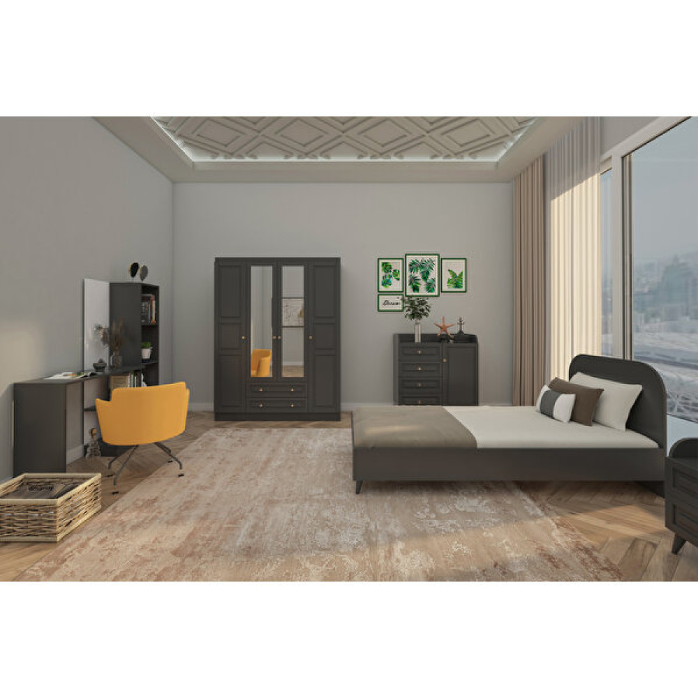 Sunroyal Concept Tango Antrasit 4 Kapak Genç Odası Takımı - Beyaz Genç Odası Takımı / Seti Fiyatı