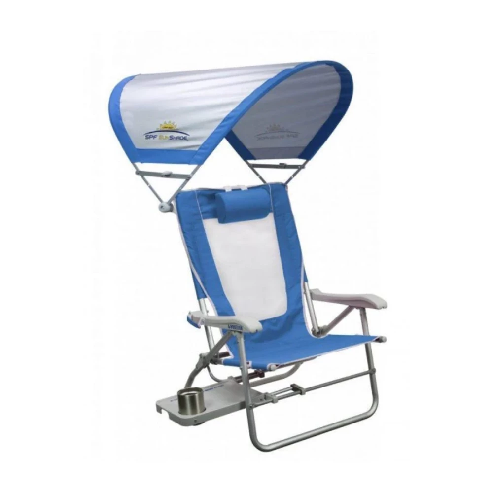 Sunshade Big Surf 4 Kademeli Guneslikli Katlanir Plaj Sandalyesi Mavi Kamp Sandalyesi Fiyatı
