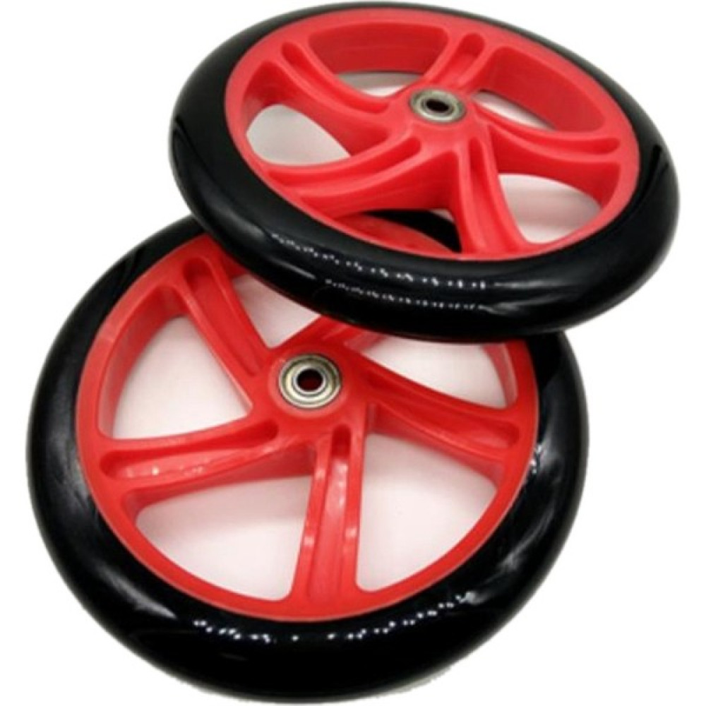 Sunshinee 2 Parça Scooter Tekerleği 200 mm Pu Malzeme Tekerlek Kalınlığı 30 mm Abec-7 Rulman Scooter Aksesuarları Kırmızı (Yurt Dışından) Paten Kaykay Scooter Fiyatı