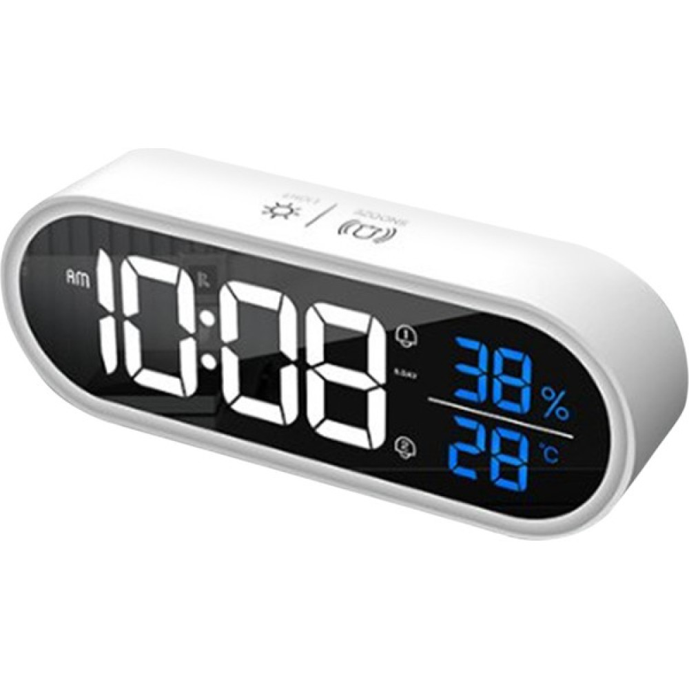 Sunshinee LED Dijital Alarmlı Saat Saat Erteleme Sıcaklık Nem Göstergesi USB Masa Şeridi Ayna Saati Oturma Odası Dekorasyon Için Beyaz (Yurt Dışından) Masa Saati Fiyatı