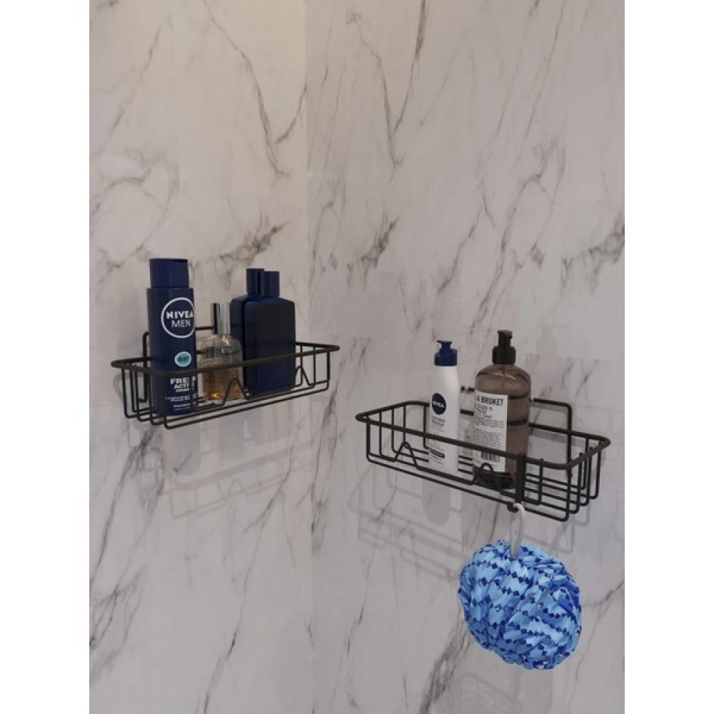 Suntel Banyo ve Mutfak Aksesuarları Yapışkanlı Kancalı 2 Adet Set Banyo Rafı SV401ST Banyo Rafı Fiyatı
