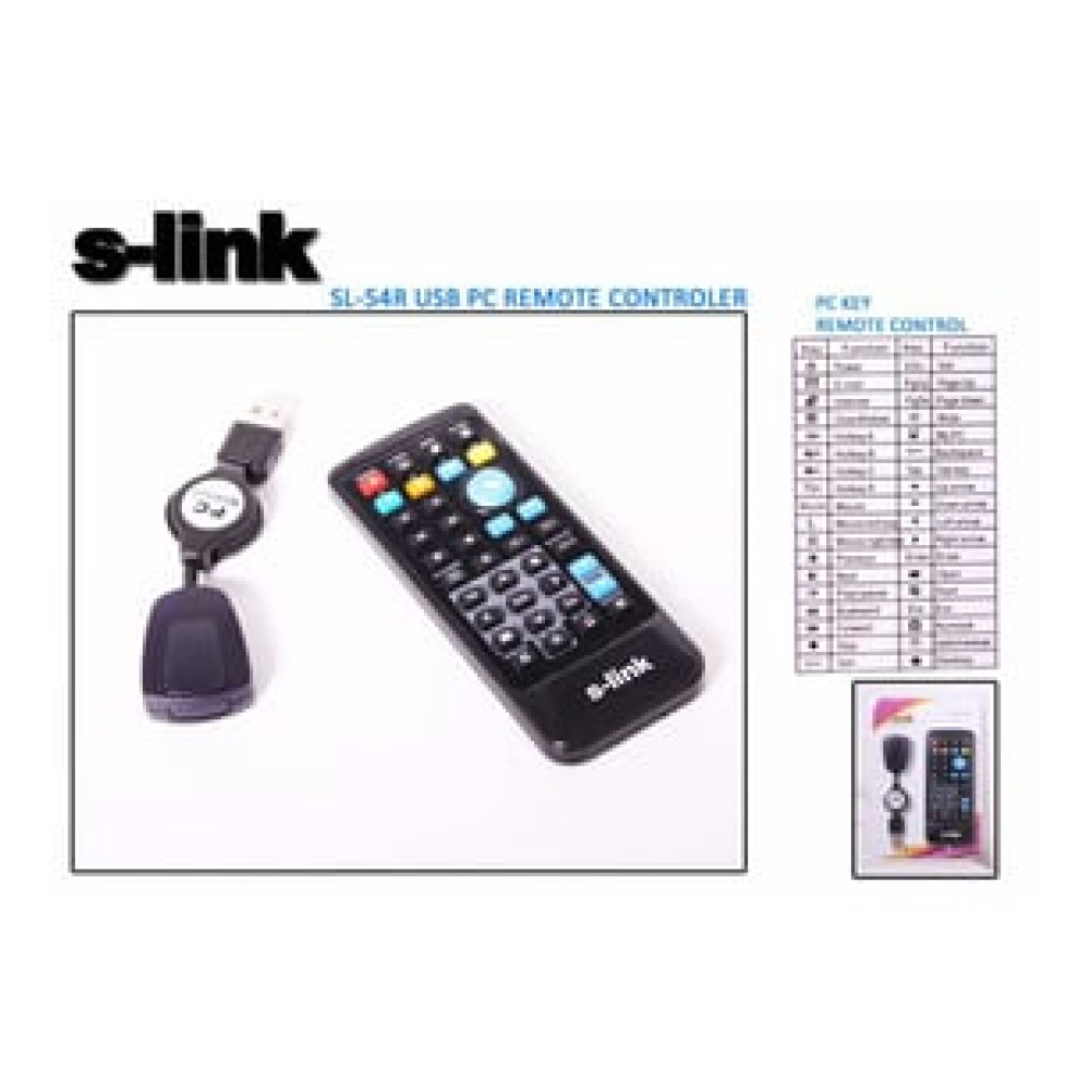 SUNUM KUMANDASI USB 80CM KABLO UZUNLUĞU 18 METRE KULLANIM ALANI SUNUM KUMANDASI S-LINK SL-54R Projeksiyon Kumandası Fiyatı