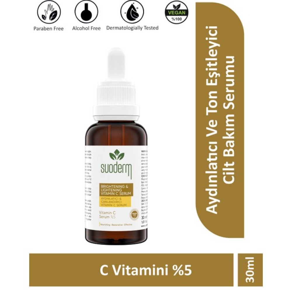 Suoderm Brightening & Lightening - Aydınlatıcı ve Canlandırıcı Yüz Bakım Serumu 30ML C Vitamini %5 - 30 ML Anti-Aging / Yaşlanma Karşıtı Fiyatı