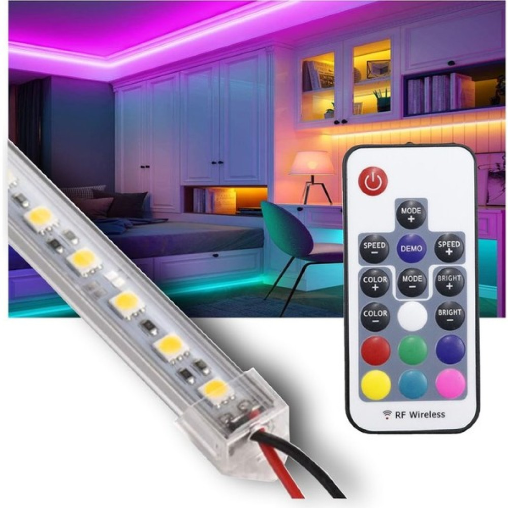 Super B 100 cm Alüminyum Kasa Rgb Çok Renkli Rf Kumandalı Şerit LED Seti Led Aydınlatmalar Fiyatı