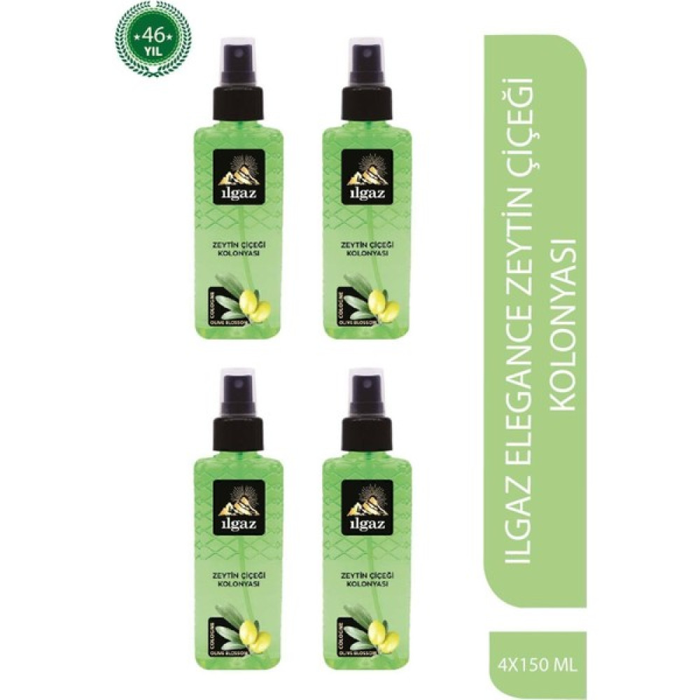 Süper Dörtlü Set Elegance - Zeytin Çiçeği Kolonyası Sprey Kolonya 150 ml x 4 adet Oto Boyaları Fiyatı