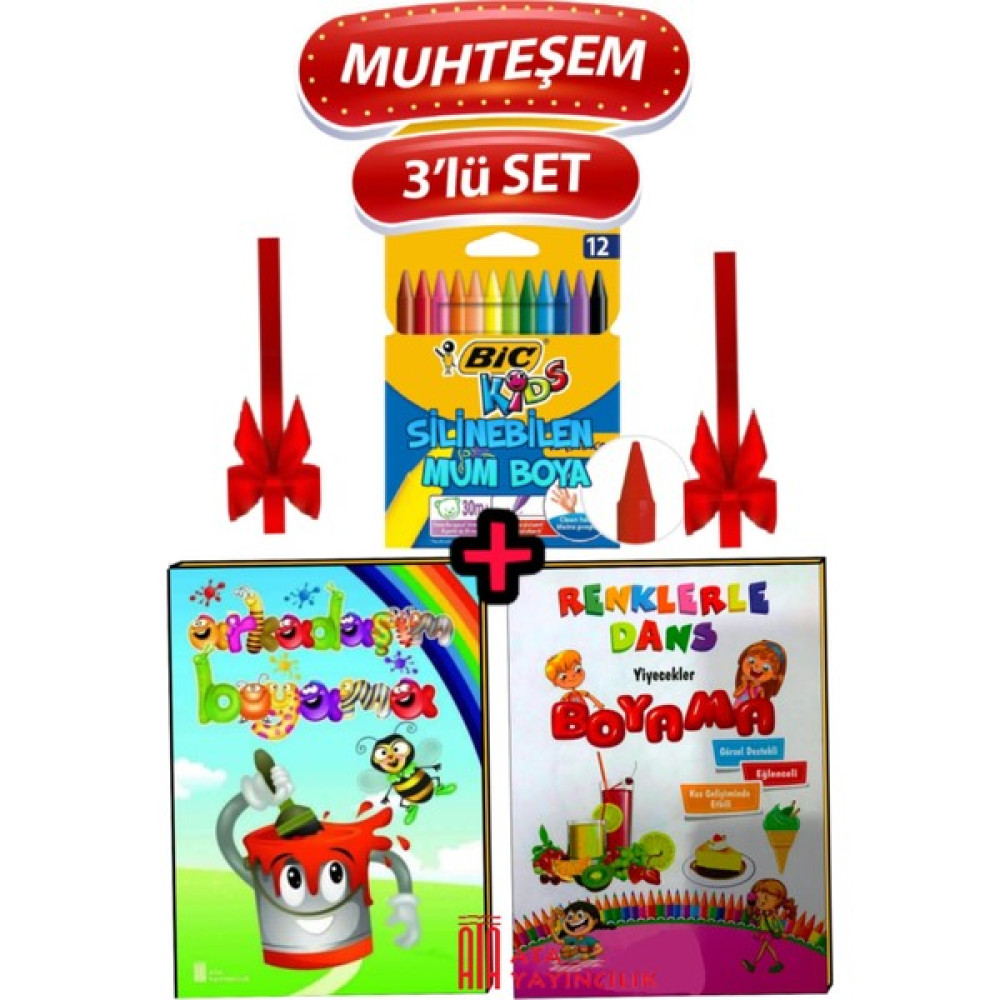 Süper Eğlenceli Boyama Kitapları (Elleri Kirletmeyen 12'li Silinebilen Mum Boya) Zihinsel Gelişim Kitapları Fiyatı