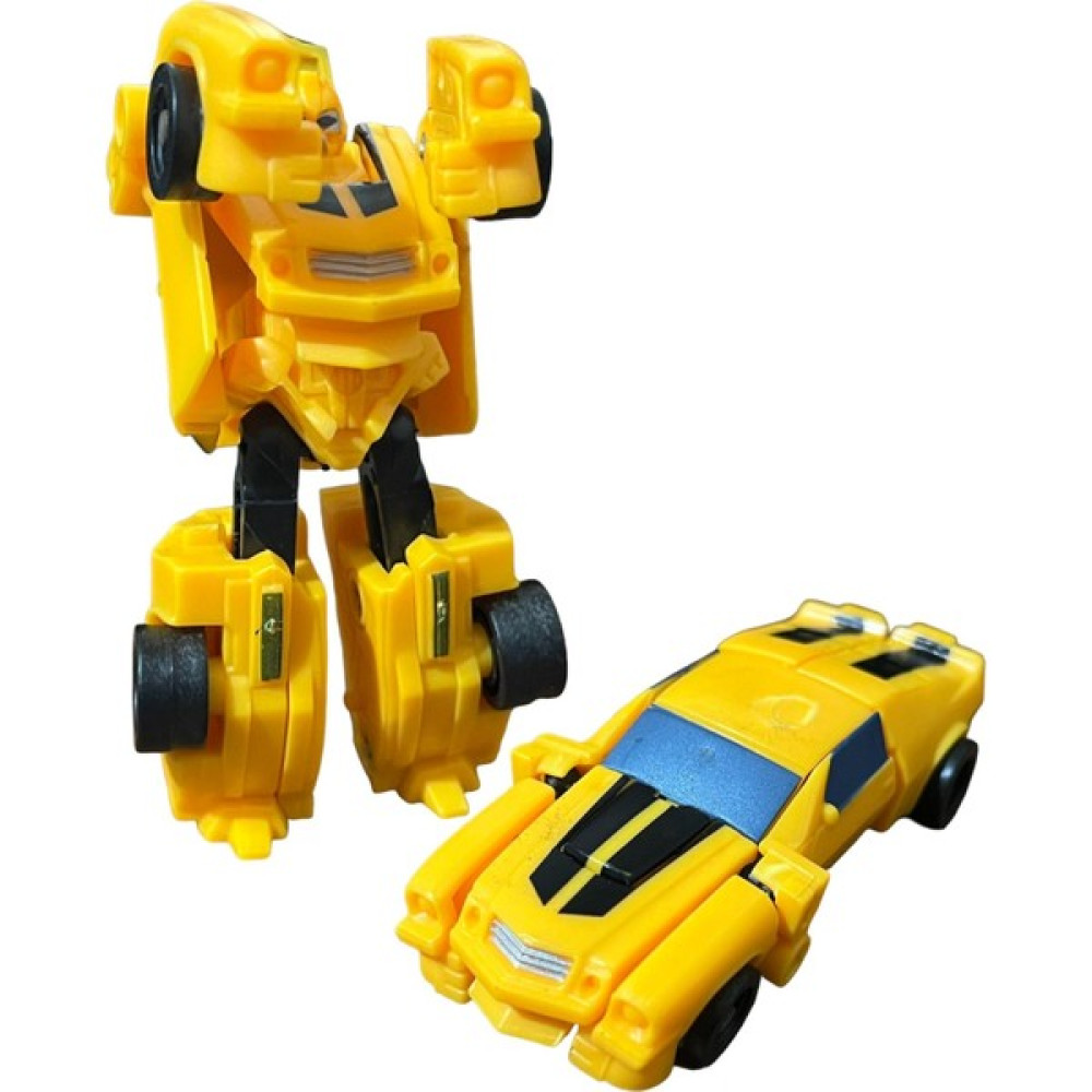 Super Warrior Mini Plastik Gövdeli Dönüşebilen Robot Araba 7.5cm - 02-Sarı Oyuncak Fiyatı