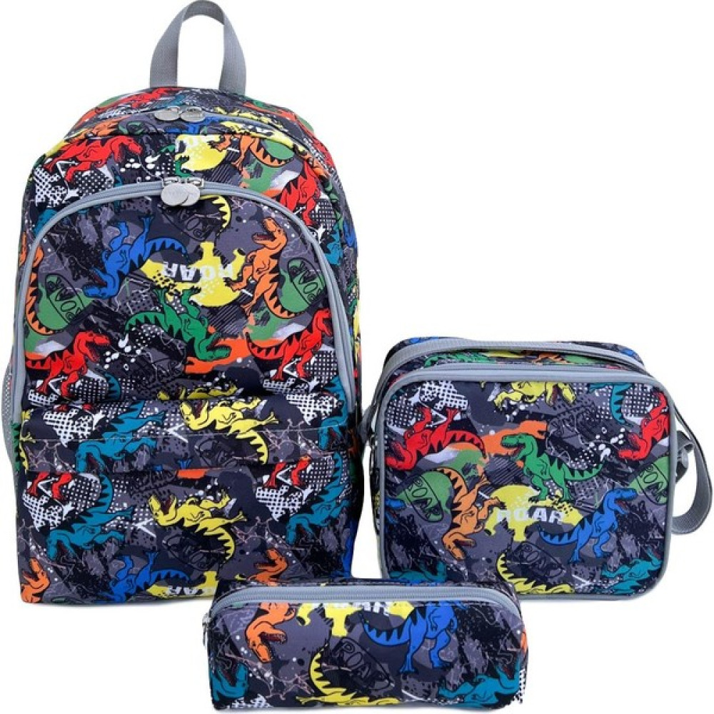 Superbag Erkek Çocuk İlkokul Çantası Dinazor Desenli Sırt Çantası Beslenmelik ve Kalemlik 3'Lü Set Okul Çantası Fiyatı