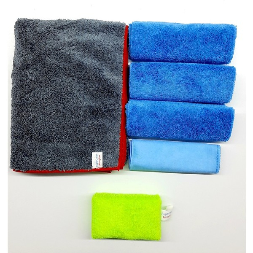 Superclean Mikrofiber Lüks Oto Temizlik Seti Uber Kurulama + Cam Bezi + 3'lü Cila Bezi Oto Bakım Bezleri Fiyatı