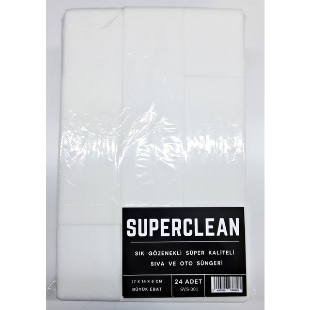 Superclean Oto Yıkama ve Sıva Süngeri 24 Adet - 17X14X6 cm Oto Bakım Bezleri Fiyatı