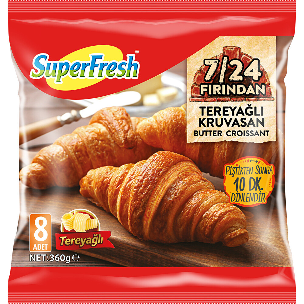 Superfresh 7/24 Fırından Tereyağlı Kruvasan 360 g Unlu Mamüller Fiyatı