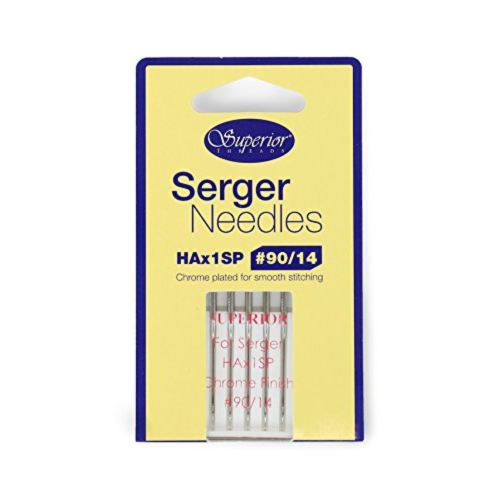 Superior Threads - Standard Serger Needles for Home Sewing Machines and Thicker Threads - HAx1SP #90/14-5 Per Pack