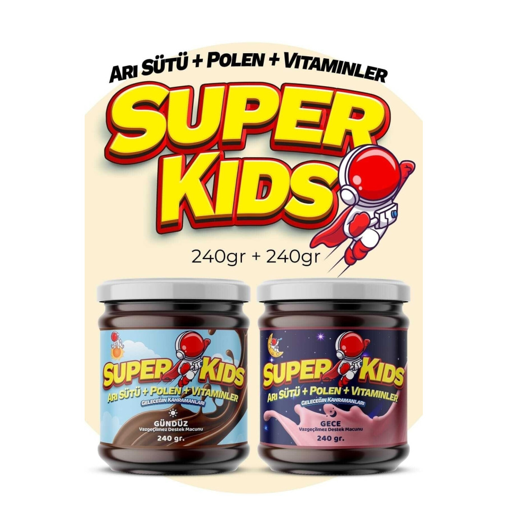 Superkids Çocuklar Için Gündüz (KAKAOLU) Ve Gece (ÇİLEKLİ) Destek Macunu 240 240 gr Organik Ürünler Fiyatı