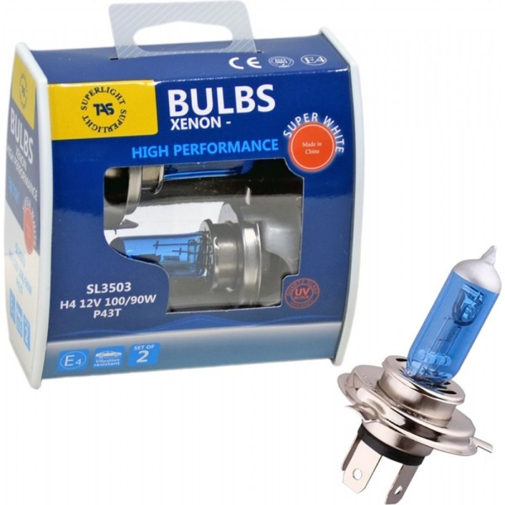Superlight 12V H4 Ampul Halogen P43T Beyaz 100/90W 5000K 2 Li SL3503 Oto Boyaları Fiyatı