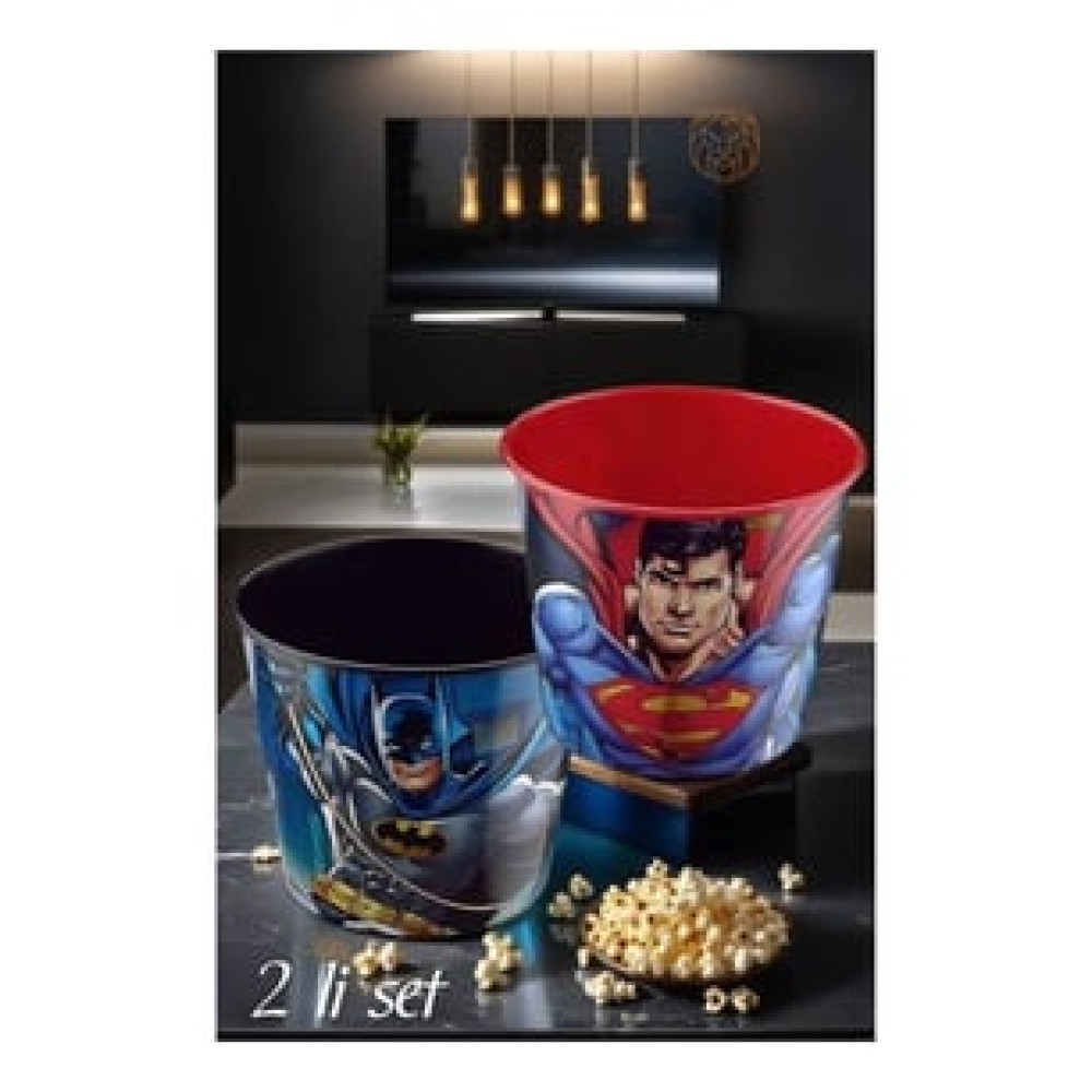 Superman Batman Patlamış Mısır Popcorn Kovası 2 li SET 719279 Mısır Patlatma Makineleri Fiyatı