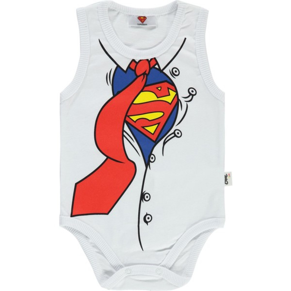Superman Erkek Bebek Çıtçıtlı Badi 1-18 Ay Beyaz Bebek Body Fiyatı