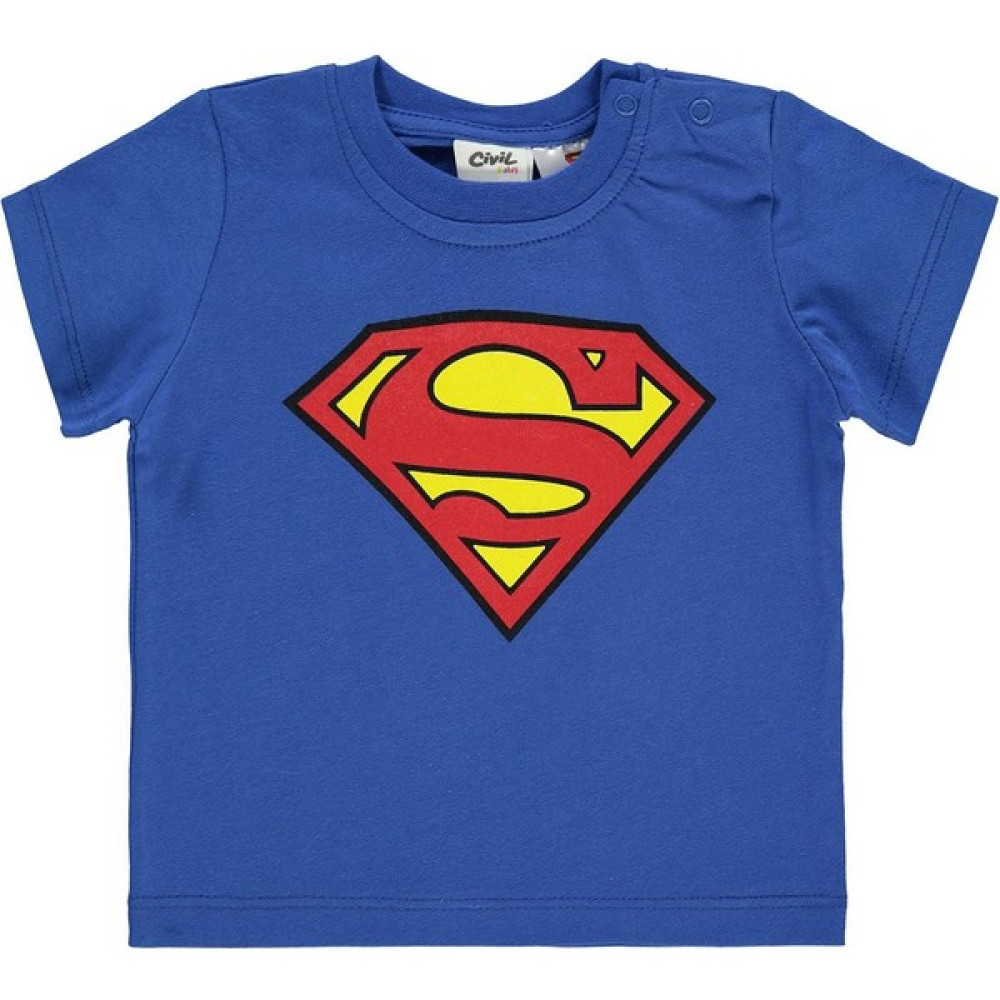 Süperman Erkek Bebek Tişört 6-18 Ay Saks Mavisi Bebek T-shirt Fiyatı