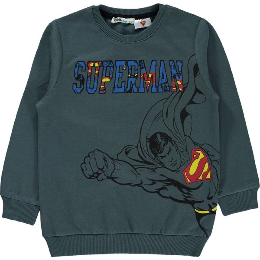 Superman Erkek Çocuk Sweatshirt 2-5 Yaş Antrasit Erkek Çocuk Sweatshirt Fiyatı