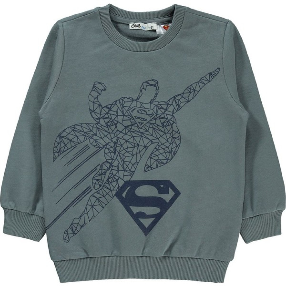 Superman Erkek Çocuk Sweatshirt 2-5 Yaş Gri Erkek Çocuk Sweatshirt Fiyatı