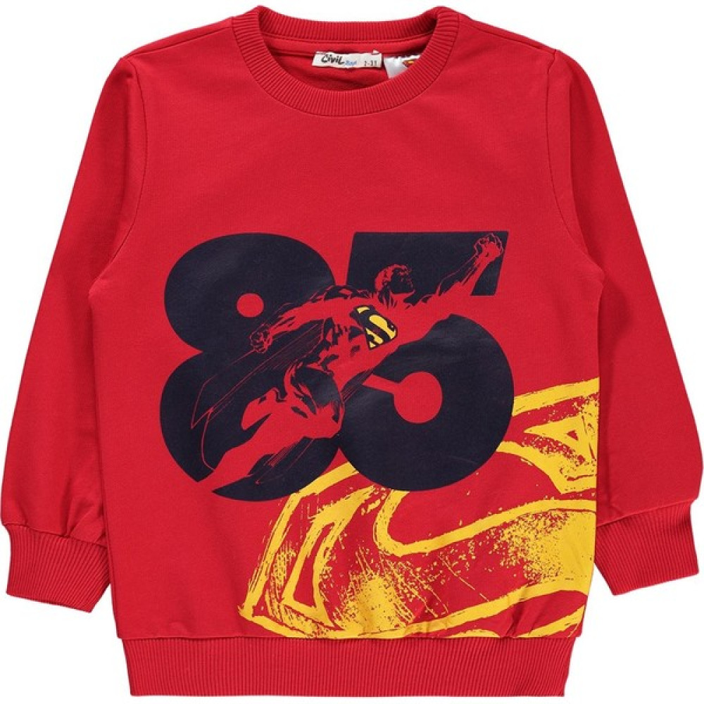 Superman Erkek Çocuk Sweatshirt 2-5 Yaş Kırmızı Erkek Çocuk Sweatshirt Fiyatı