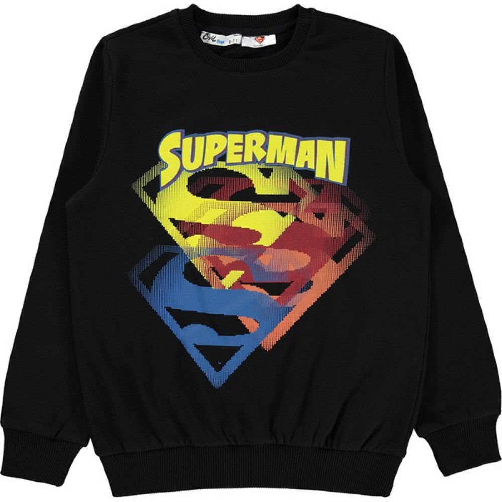 Superman Erkek Çocuk Sweatshirt 6-9 Yaş Siyah Erkek Çocuk Sweatshirt Fiyatı