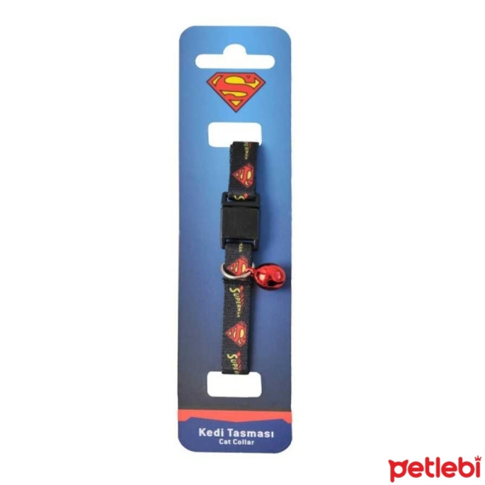Superman® Figürlü ve Yazılı Kedi Boyun Tasması 20-30cm (Siyah) Evcil Hayvan Ürünleri Fiyatı