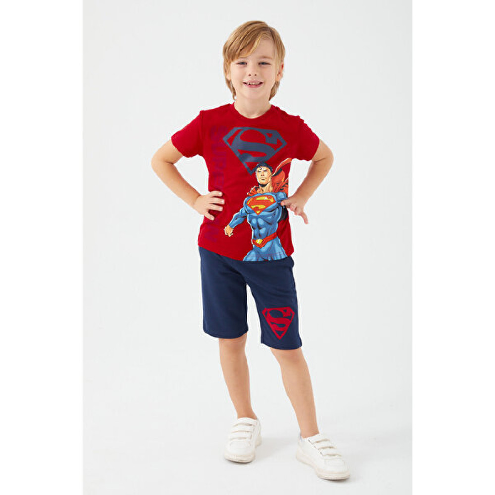Superman Heros Kırmızı Erkek Çocuk Bermuda Takım Erkek Çocuk Capri / Kapri Fiyatı
