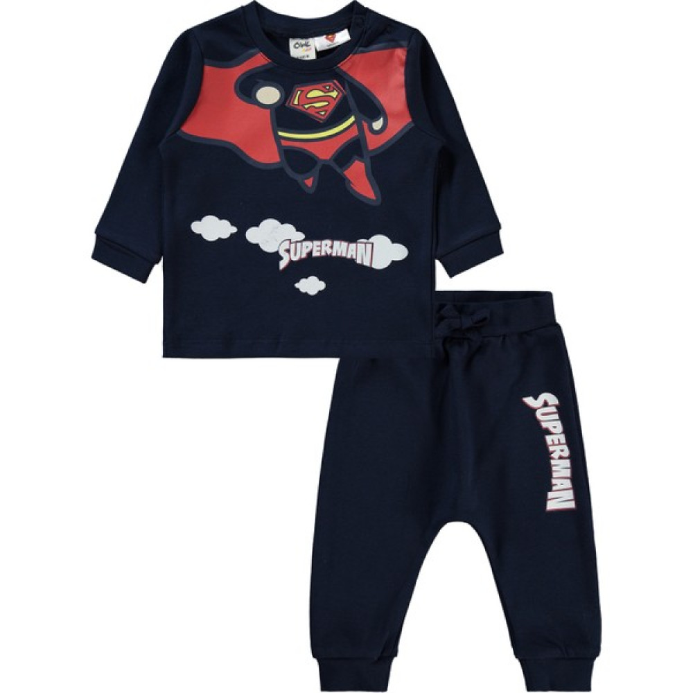 Superman Süperman Erkek Bebek Takım 6-18 Ay Lacivert Bebek Giysi Takım Fiyatı