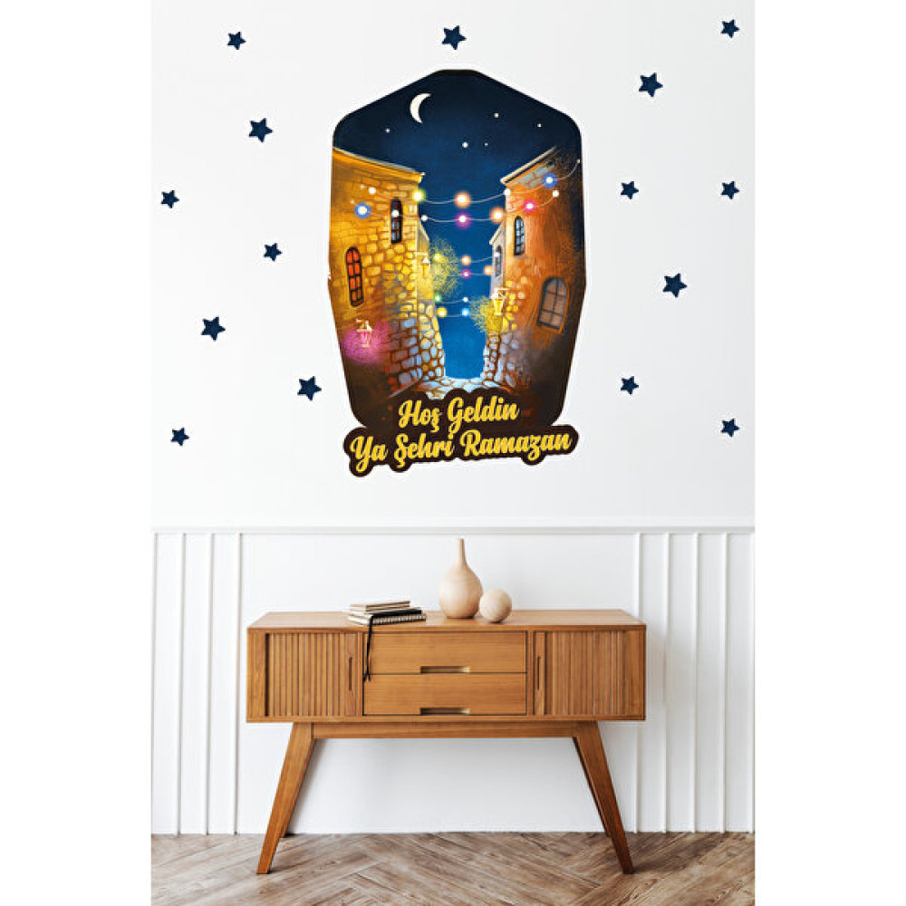 SuperShop Ramazan Ayı Temalı Duvar Sticker 50 x 80 - 50 x 80 cm - Renkli Duvar Stickerı Fiyatı