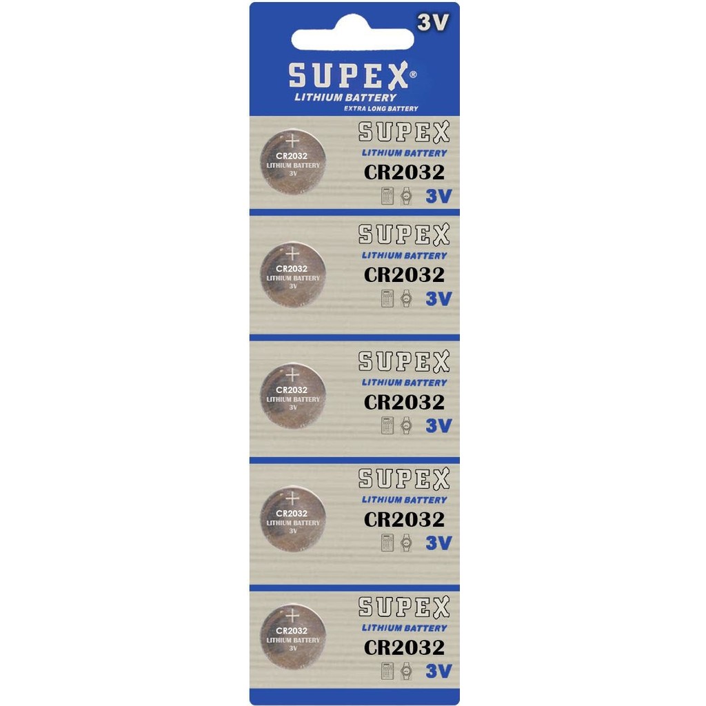 Supex 3V Düğme Pil CR2032 Lityum 5 Adet Yüksek Performanslı Tek Kullanımlık Normal & Şarj Edilebilir Piller Fiyatı