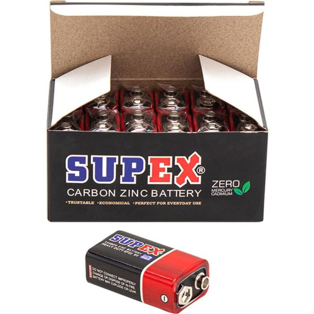 Supex 6F22 9 Volt Pil (12 Li Paket) Diğer Fiyatı