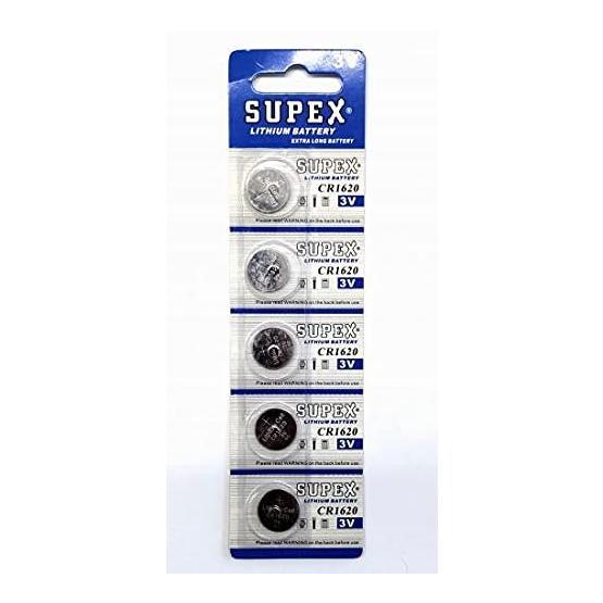 Supex CR1620-C5 3 V Lityum Düğme Pil 5'li Paket