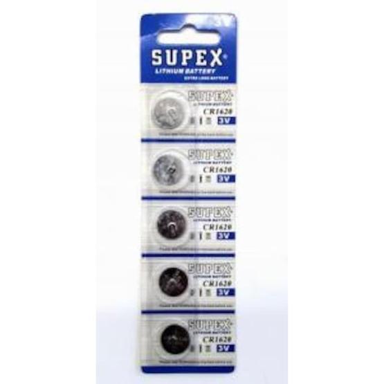 Supex CR1620-C5 3 V Lityum Düğme Pil 5'li Paket