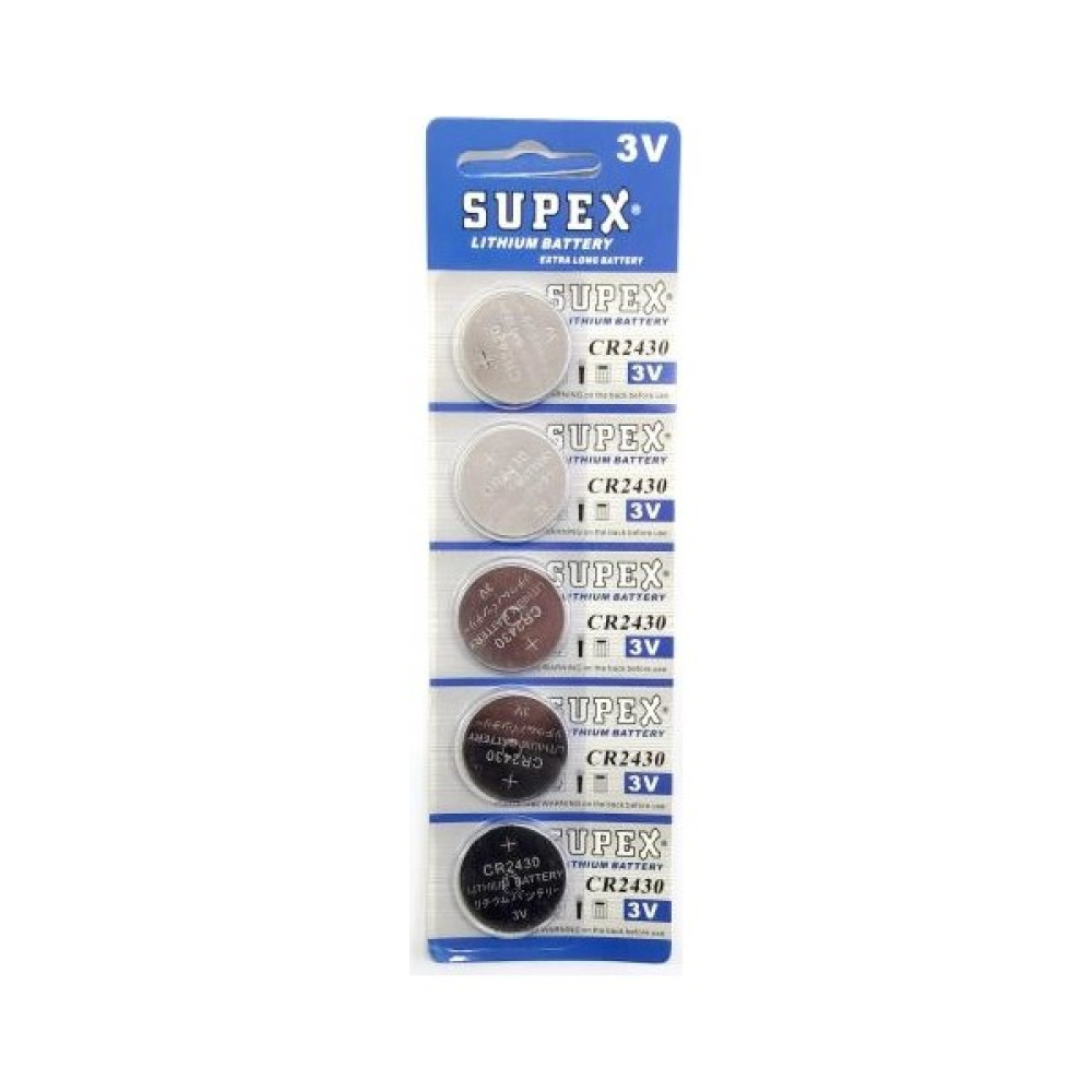 Supex CR2430-C5 3V Lityum Düğme Pil 5'li Normal & Şarj Edilebilir Piller Fiyatı