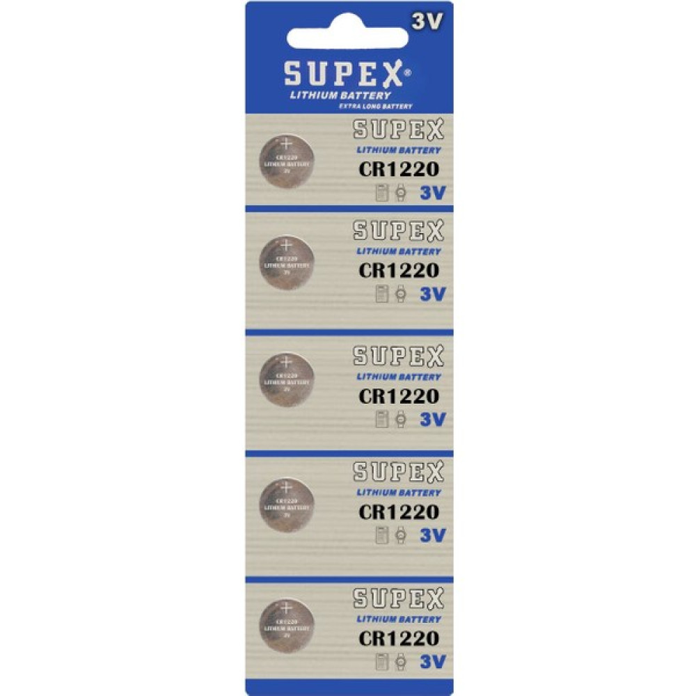 Supex Pil Düğme 3V 1220 Lityum 5'li Paket Supex CR-1220 Diğer Fiyatı