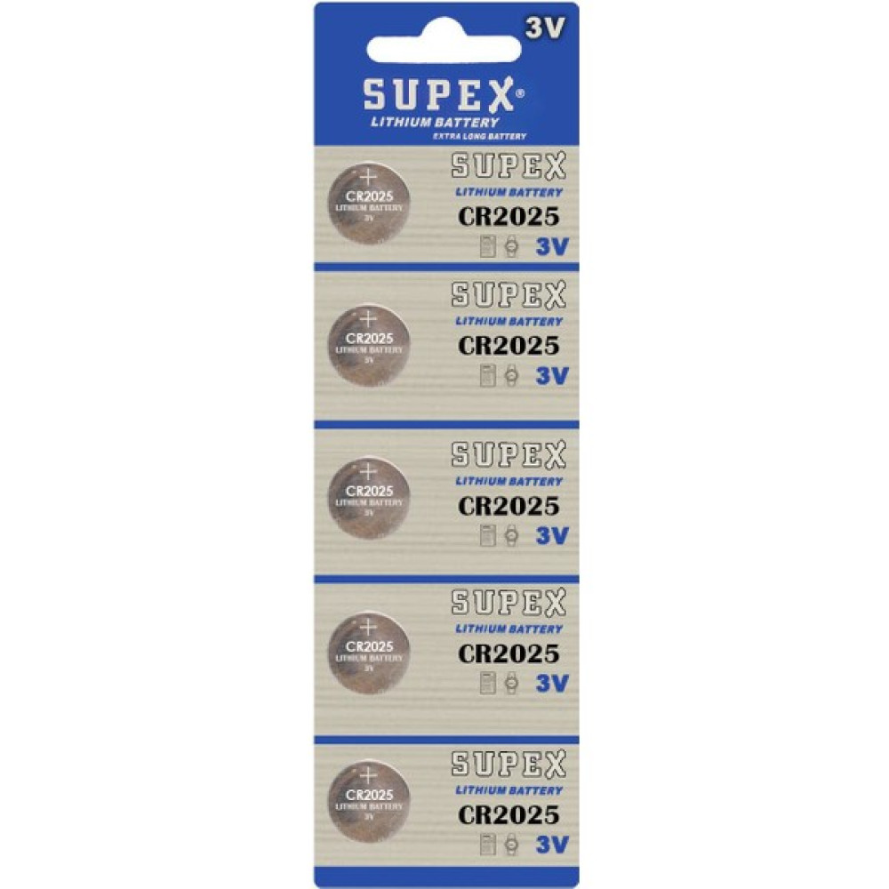 Supex Pil Düğme 3V 2025 Lityum 5'li Paket Supex CR-2025 Diğer Fiyatı