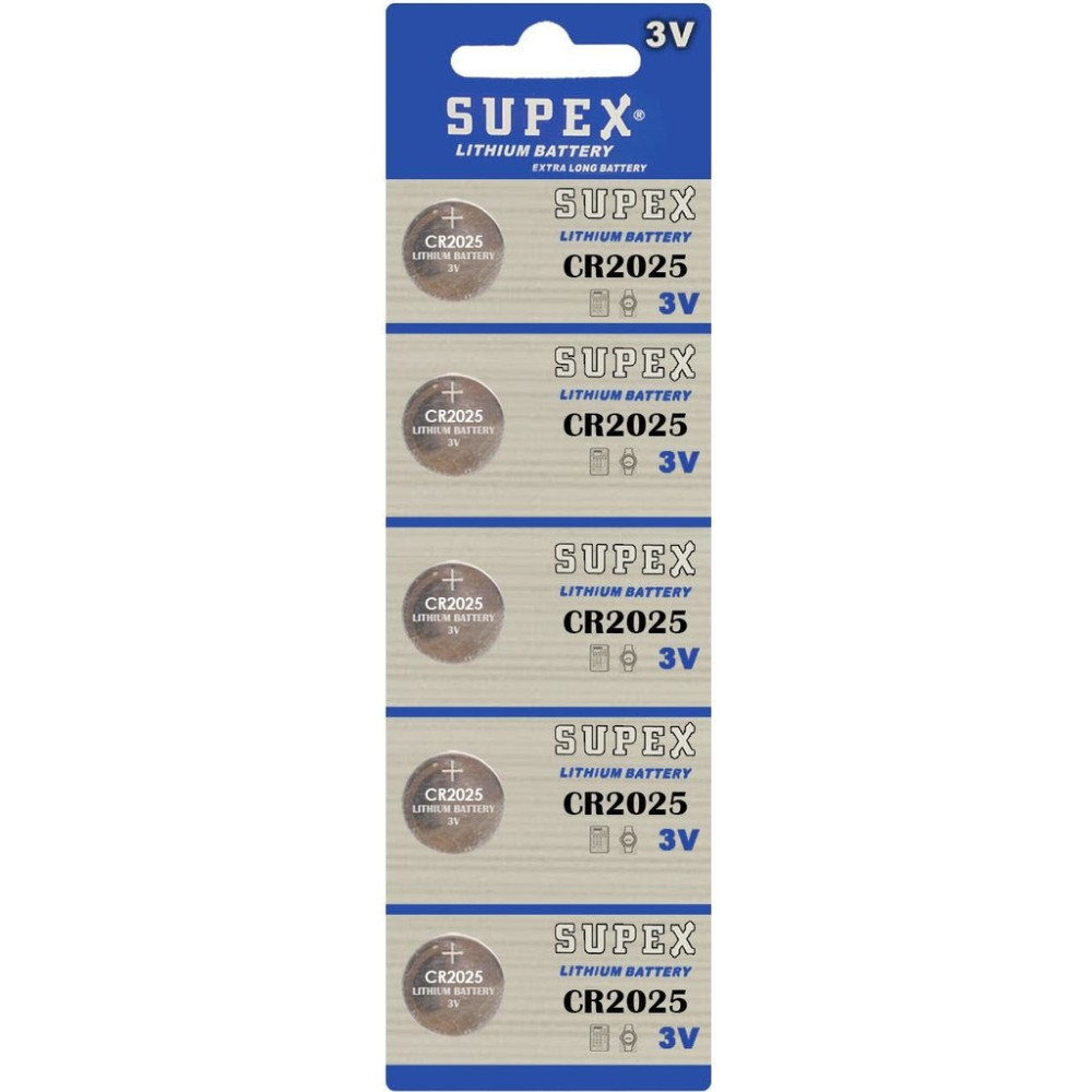 Supex Pil Düğme 3V 2025 Lityum 5'li Paket Supex CR-2025 Normal & Şarj Edilebilir Piller Fiyatı