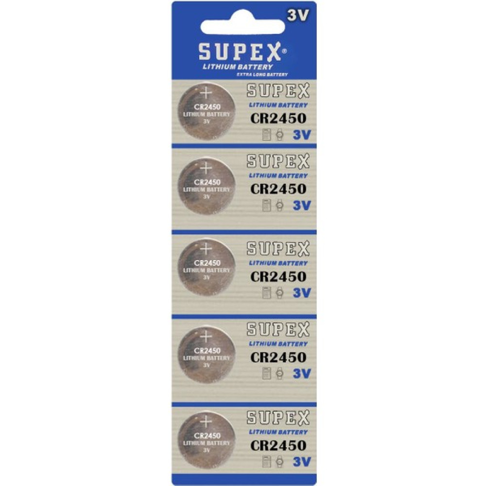 Supex Pil Düğme 3V 2450 Lityum 5'li Paket Supex CR-2450 Diğer Fiyatı