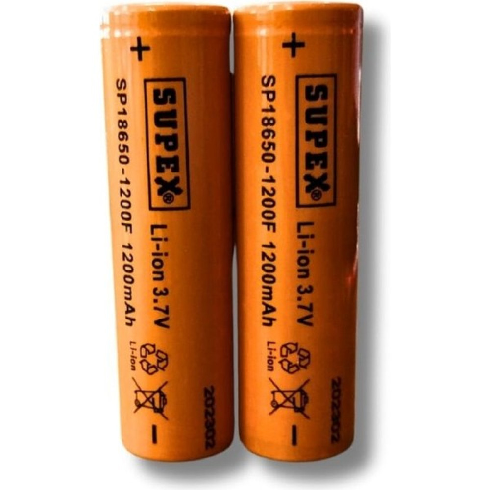 Supex SP-18650-1200F 3.7V 1200MAH Li-Ion Pil Başlıksız 2'li Normal & Şarj Edilebilir Piller Fiyatı