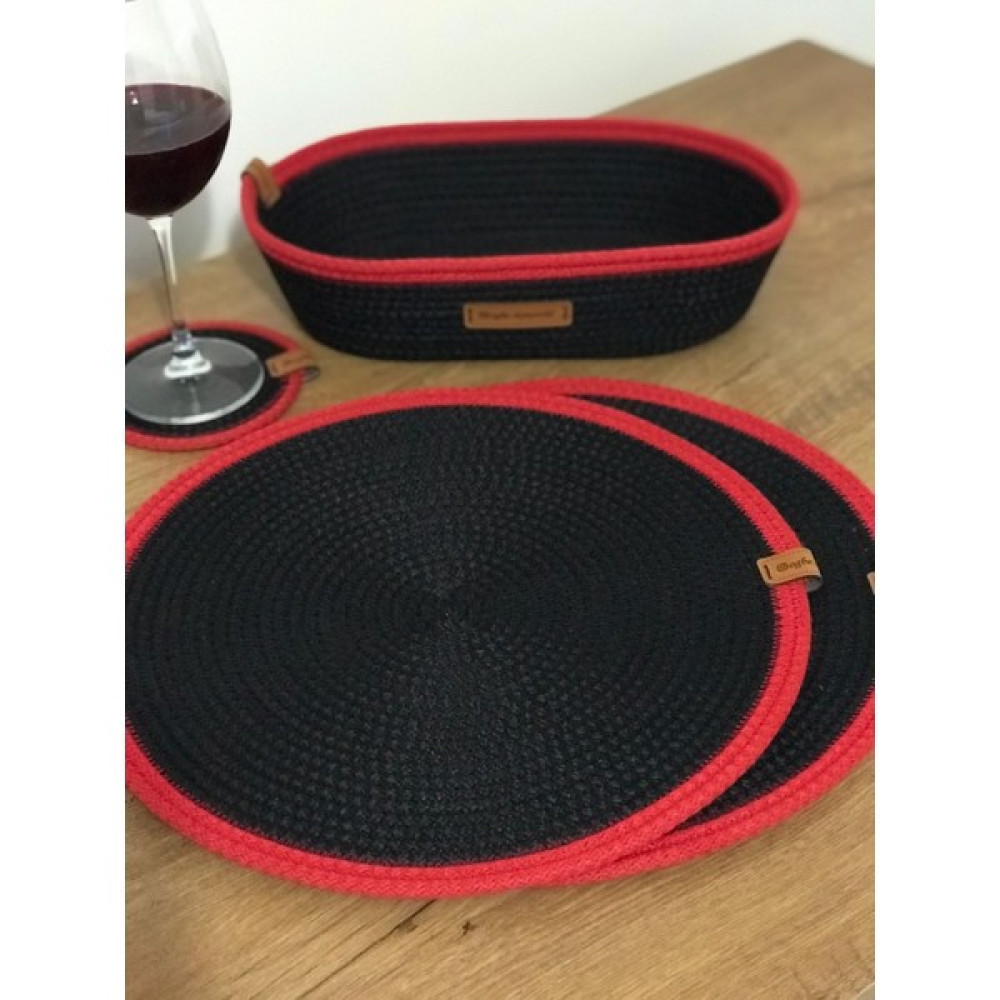 Supla Takımı, Amerikan Servis, Ekmeklik,6 Supla 6 Bardak Altlığı, 1ekmeklik - Renkli - 35 x 35 cm Amerikan Servis Fiyatı