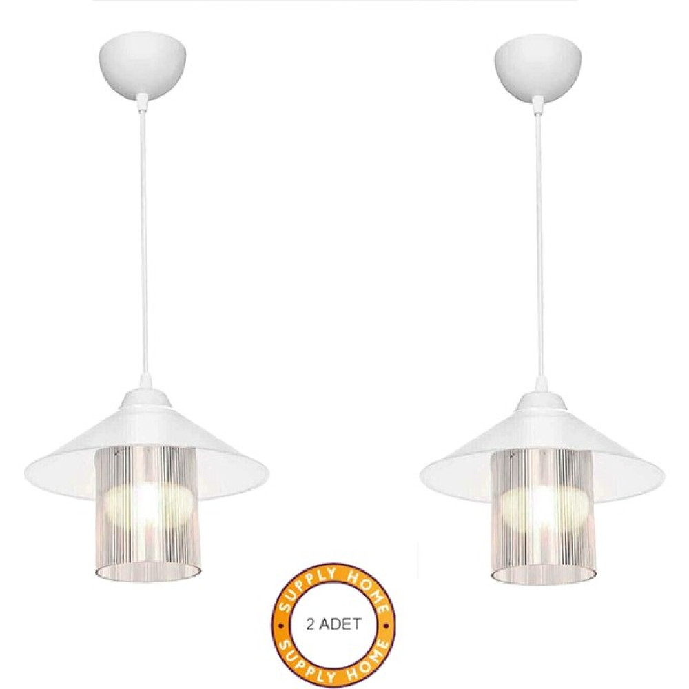 Supply Home 2 Ad Supply Home Büyük Maya Füme Akrilik Antik Ufo Siyah Tekli Sarkıt Avize - Beyaz Avize Fiyatı