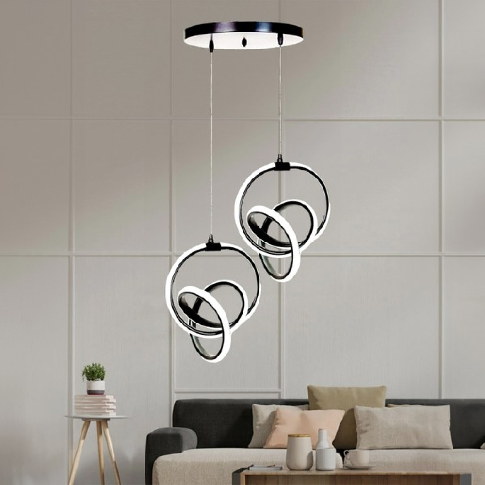 Supply Home 2'li Siyah Modern Sarkıt LED Avize Beyaz Işık Salon Mutfak Oda Hol Ledli Avize Avize Fiyatı