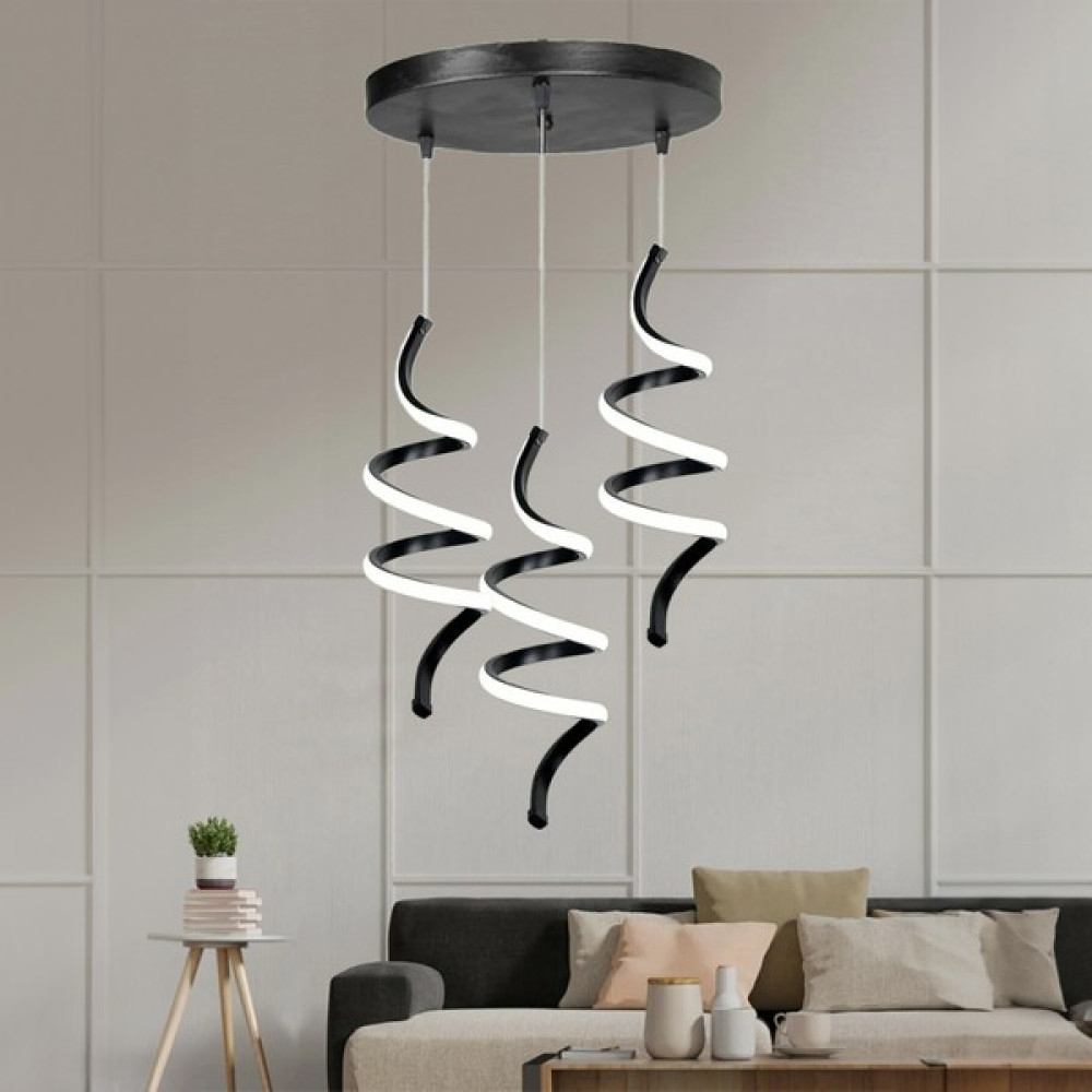 Supply Home 3'lü Siyah Modern Sarkıt LED Avize Beyaz Işık - Renkli Avize Fiyatı