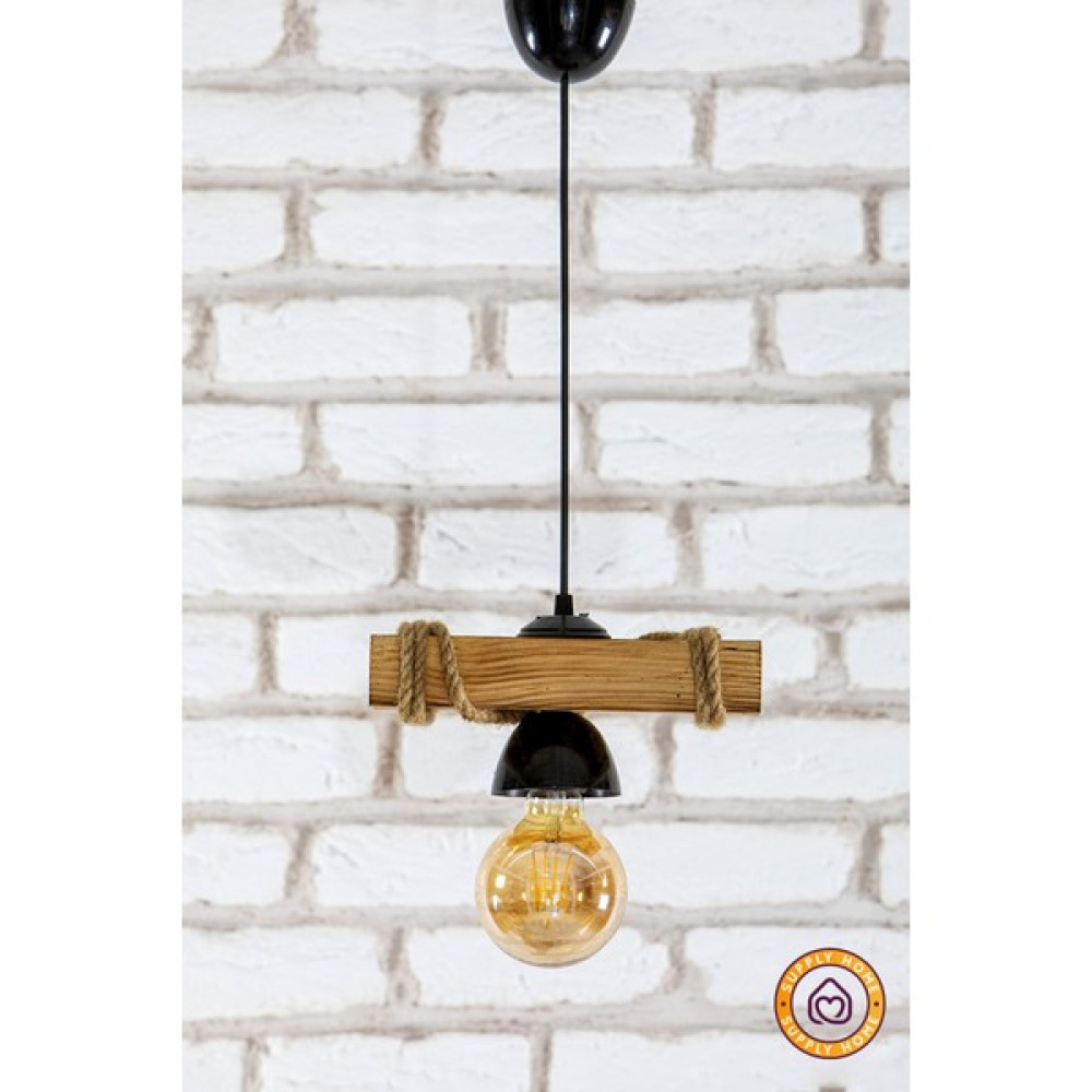 Supply Home Ahşap Tekli Halat Rustik Tasarım Avize Fiyatı